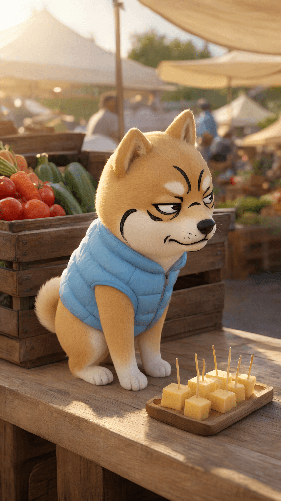 much sample. very free. wow. lady say "one per customer." doge is one customer. many times. such strategy.